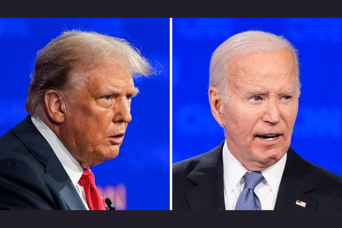A halting Biden tries to confront Trump at debate